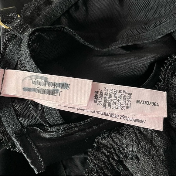 New! Victoria’s Secret wicked satin lace trim midi dress black 47420 - Picture 10 of 13